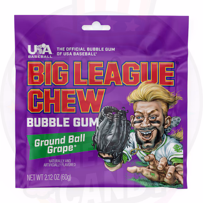 Big League Chew Bubble Gum Ground Ball Grape 60 Gr