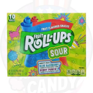 CANDY FRUIT ROLL UPS 14 GR Sour Blue Rasp Berry Punch