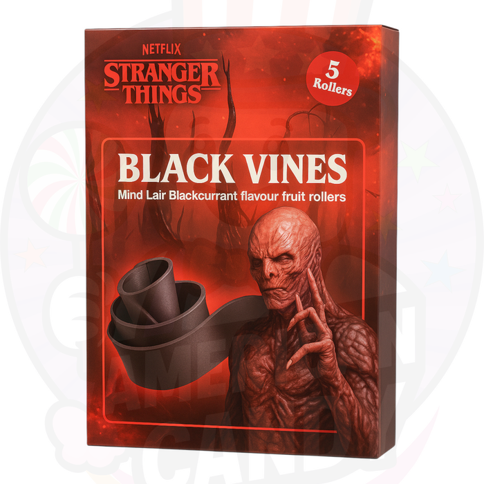 CANDY STRANGER THINGS 5 UN FRUIT ROLLERS BLACKCURRANT